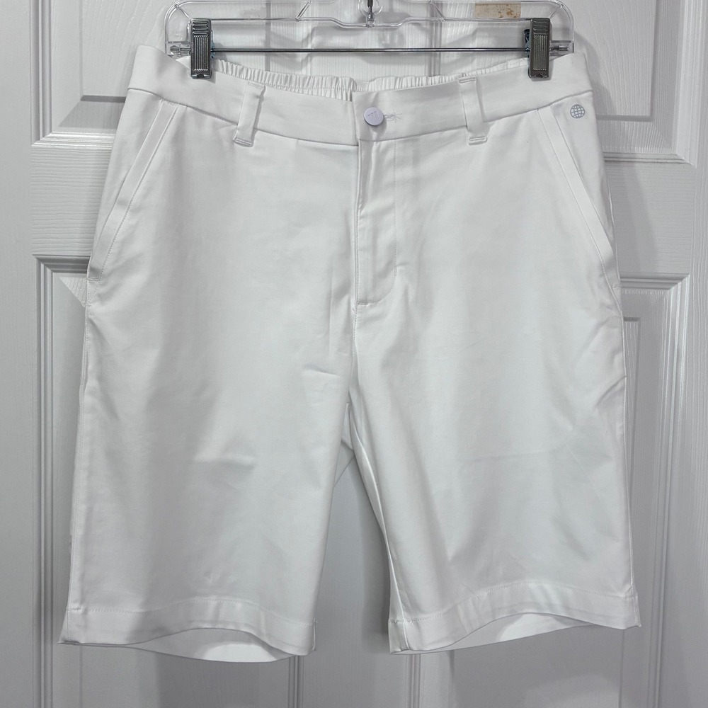Adidas Go To golf shorts New Mens 30 White Elastic back Pockets Preppy Active
